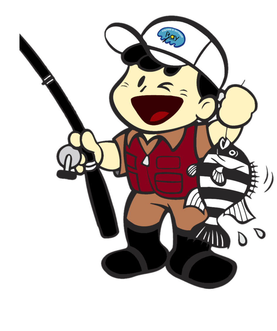 釣りを楽しむベイマルチョウのキャラクター